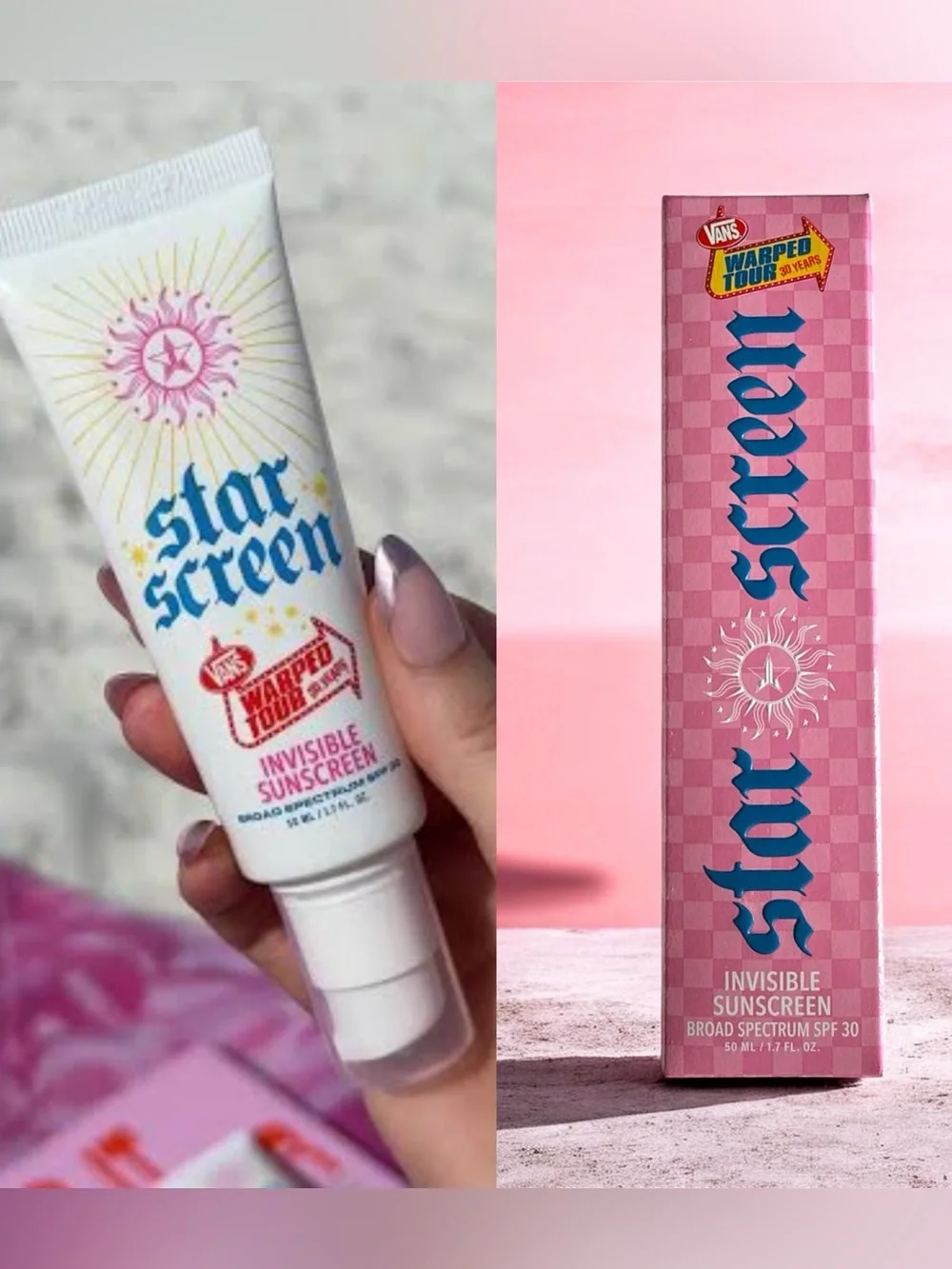 Jeffree Star Cosmetics Star Screen Invisible Sunscreen SPF 30 Warped Tour BNIB